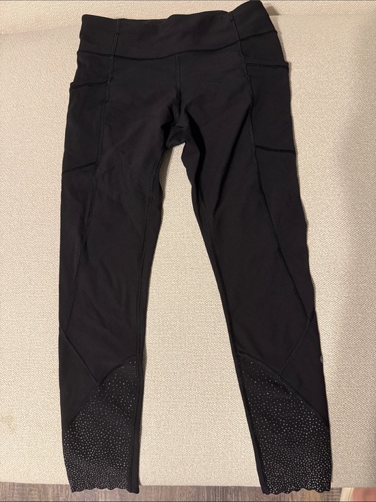 lululemon athletica Pants - lululemon athletica Black Performance Leggings with Grippy Hem